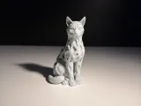 座った猫の像-3