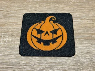 Square coaster halloween pumpkin
