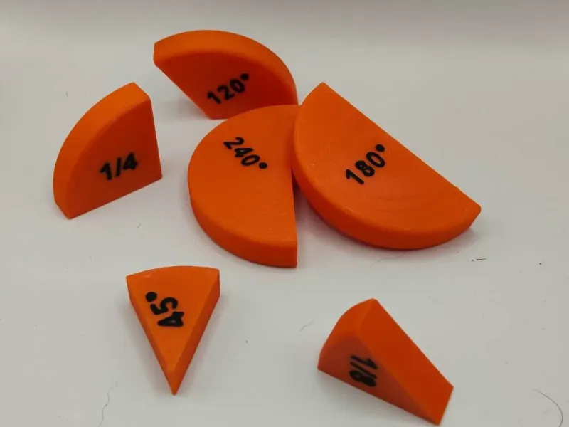 Ensemble de cercles mathématiques pour fractions et angles
