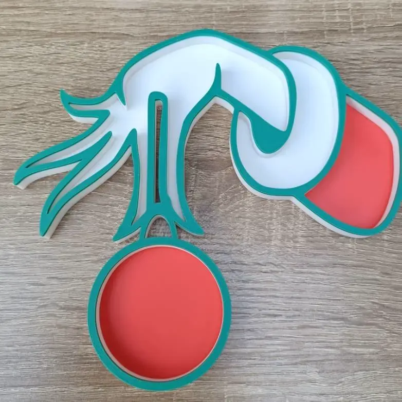 Grinch Hand sensory tray