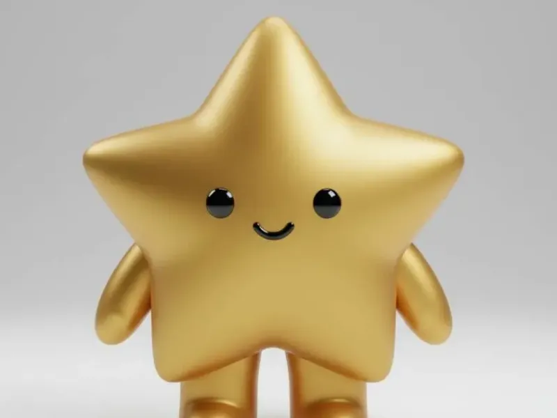 Modelo 3D de Estrela Dourada com Carinha Kawaii