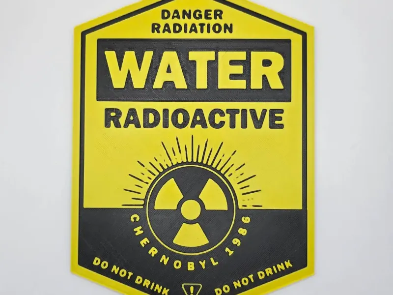 Sign Water radioactive Chernobyl 1986