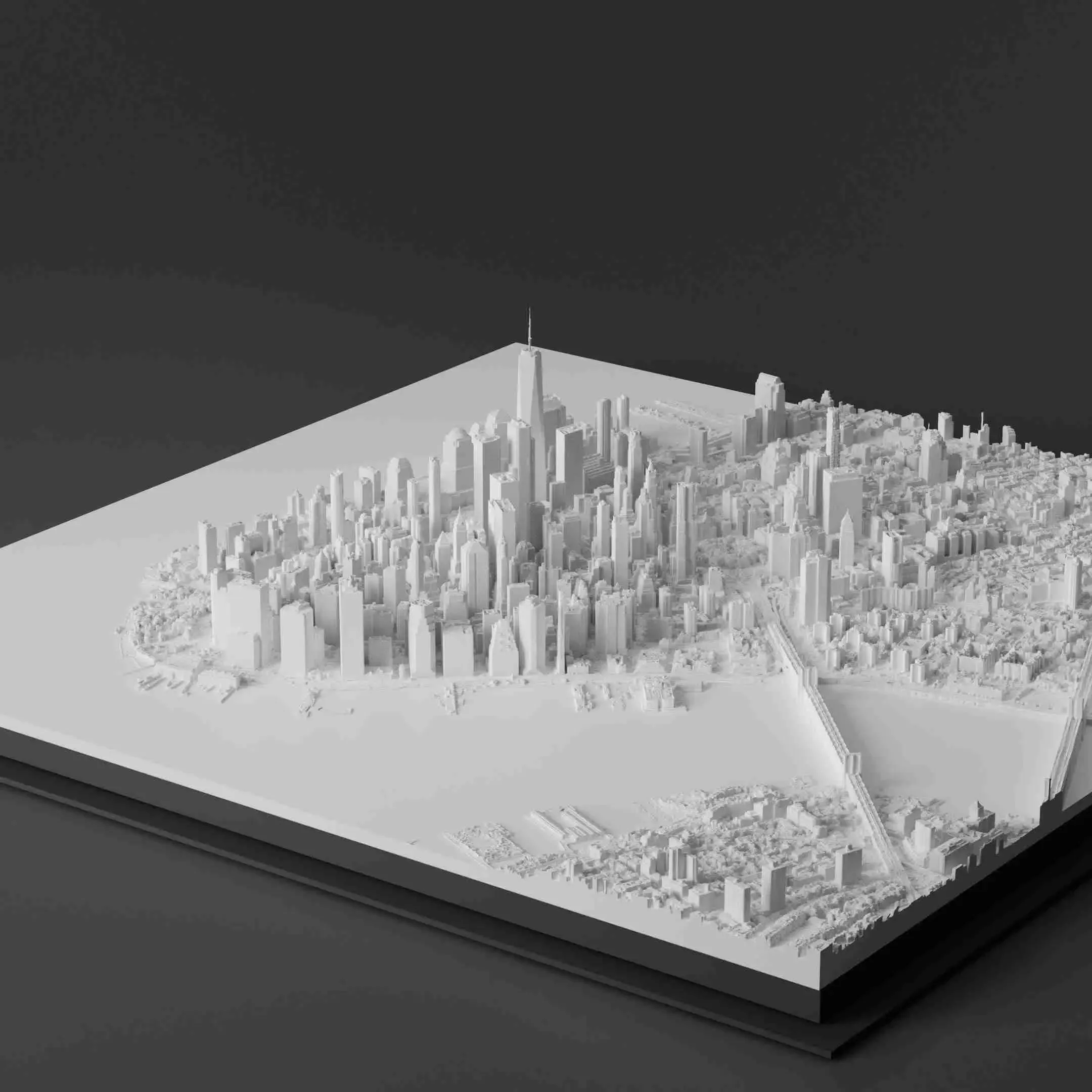 3D MODEL OF NEW YORK, MANHATTAN, DOWNTOWN