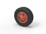 Front 5 spoke wheel of old school truck Scale 1:25-6