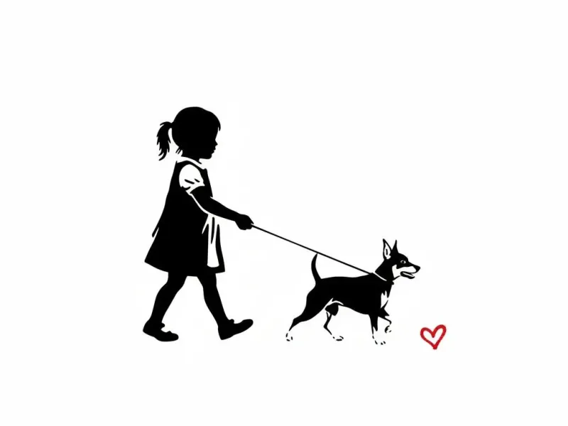 Mini Pinscher and Girl