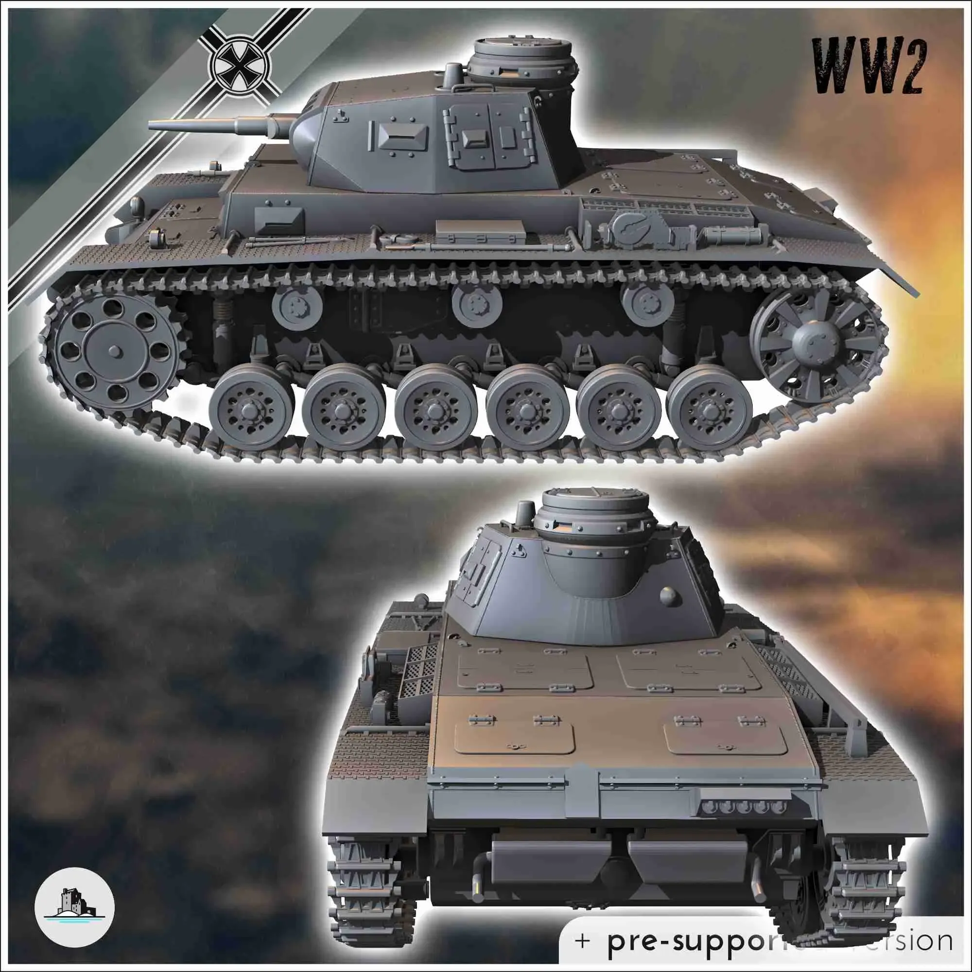 Panzer III Ausf. E - Germany WW2 WWII History FOW Bolt Actio