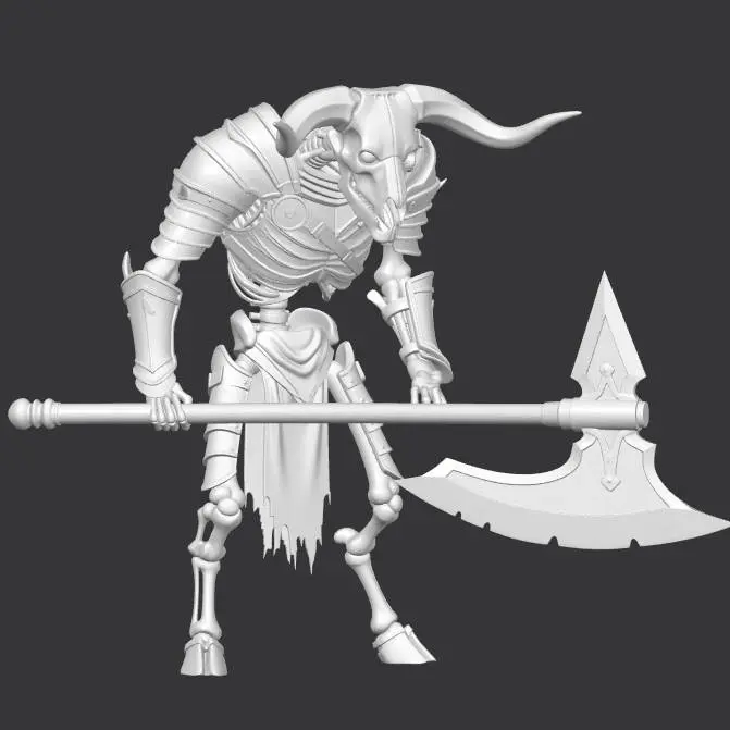 Skeleton minotaur D&D miniature