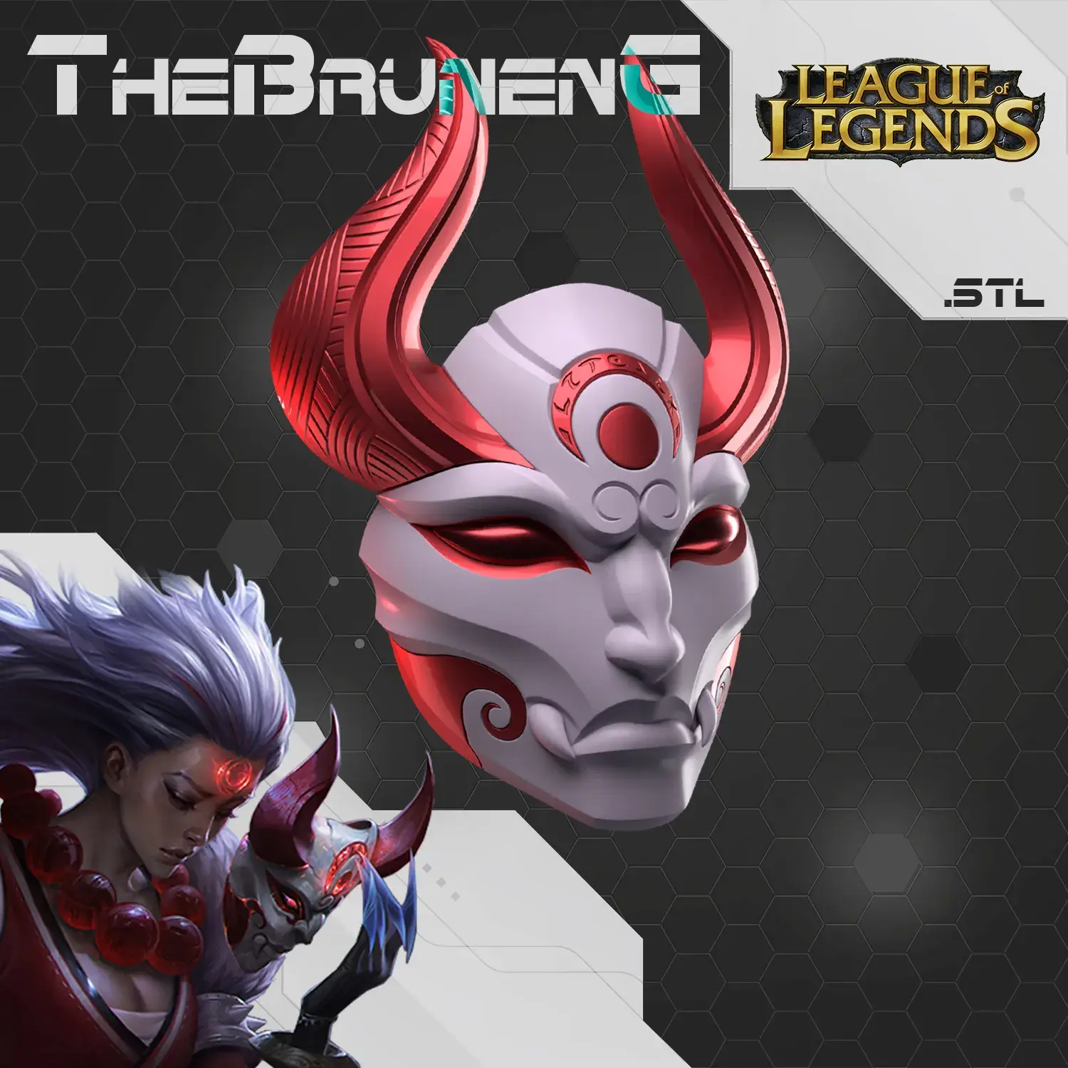 Blood Moon Diana Cosplay Mask - League of Legends Wild Rift