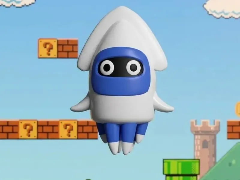 Blooper Super Mario Bros - Lowpoly