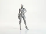 Female Warrior Figurine Sci-Fi Action 3D Printable-3