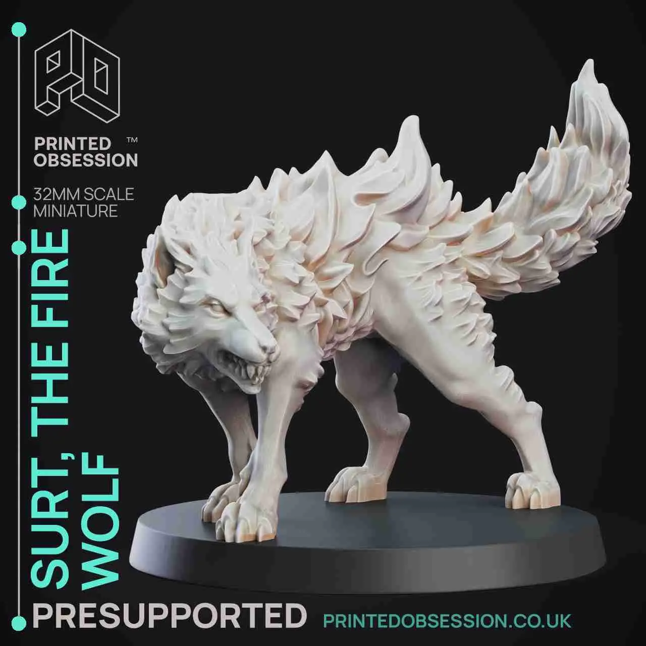 Fire Wolf - Monsterous Creature - D&D - 32mm Scale