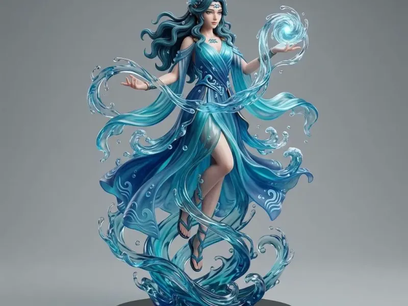 Zodiac Inspired 3D Collectibles Aquarius Female Character