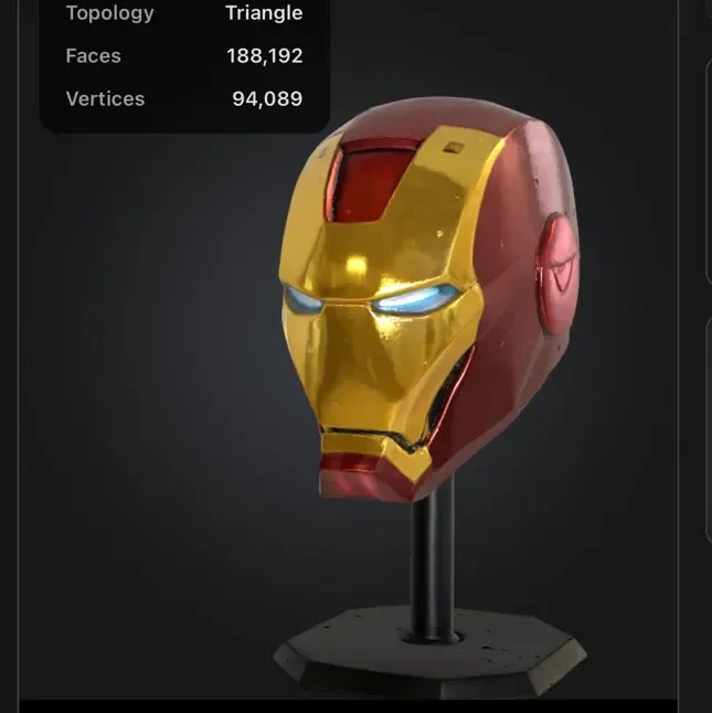 Ironman mask on a stand