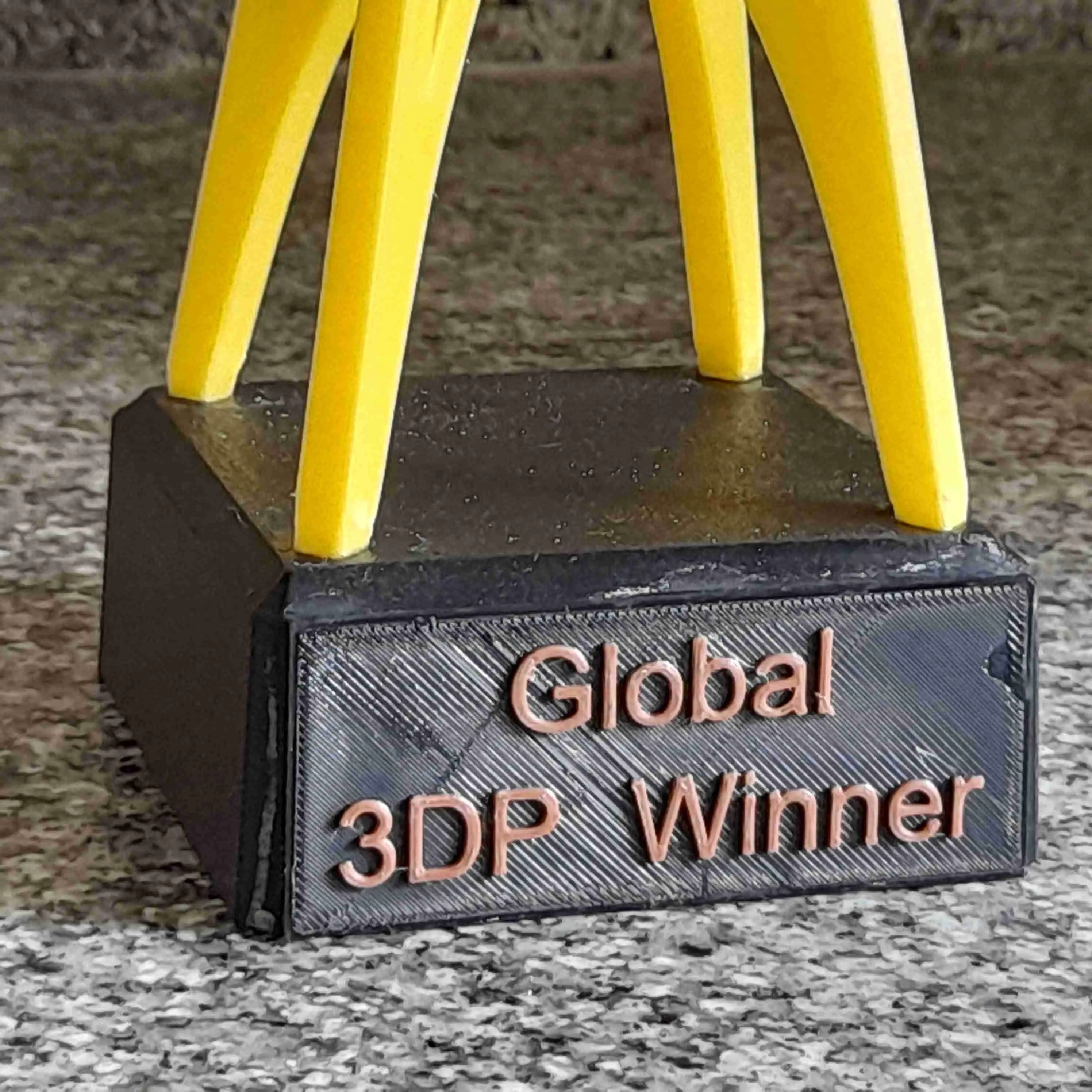 3D Printed  Trophy : "GLOBAL  3DP Winner Trophy"