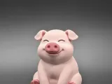 Happy Pig Figurine – Cute Smiling Cartoon 3D Printable Model-1