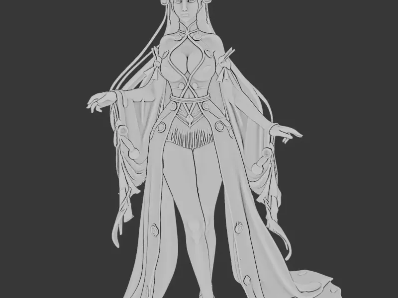 Chic Outfit – Stylish Female Character STL Figurine