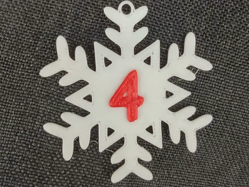 4 - Frosty Snowflake Number 4 Festive Christmas Decoration