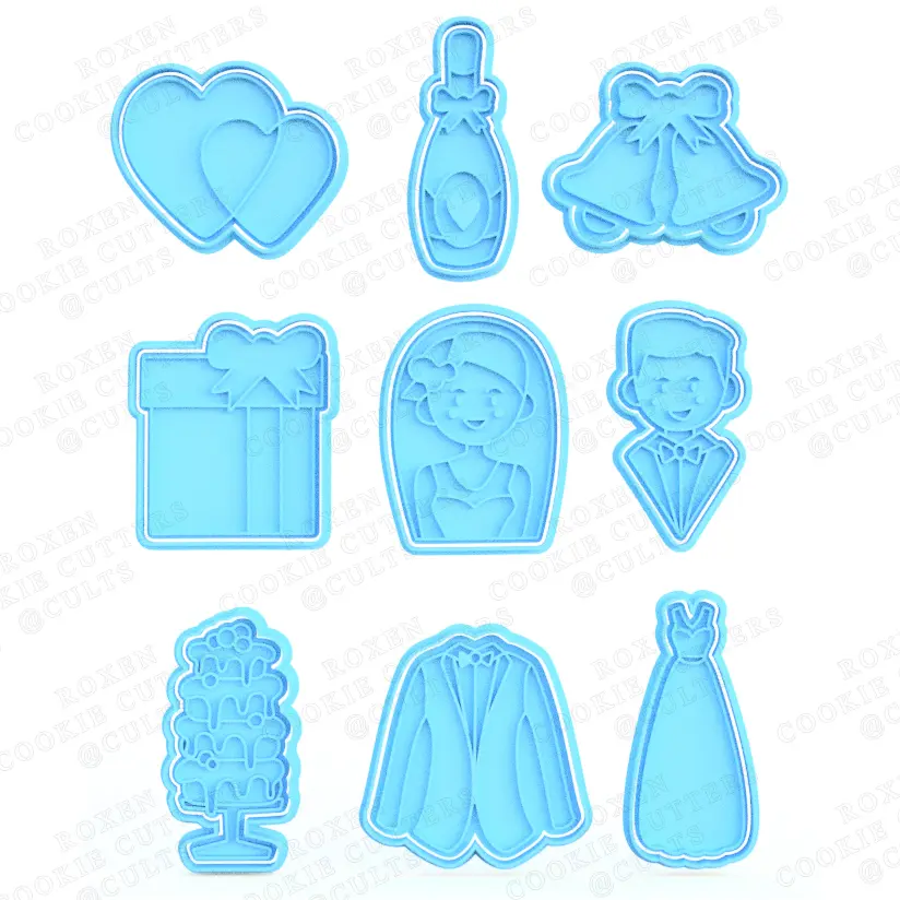Wedding cookie cutter set of 9
