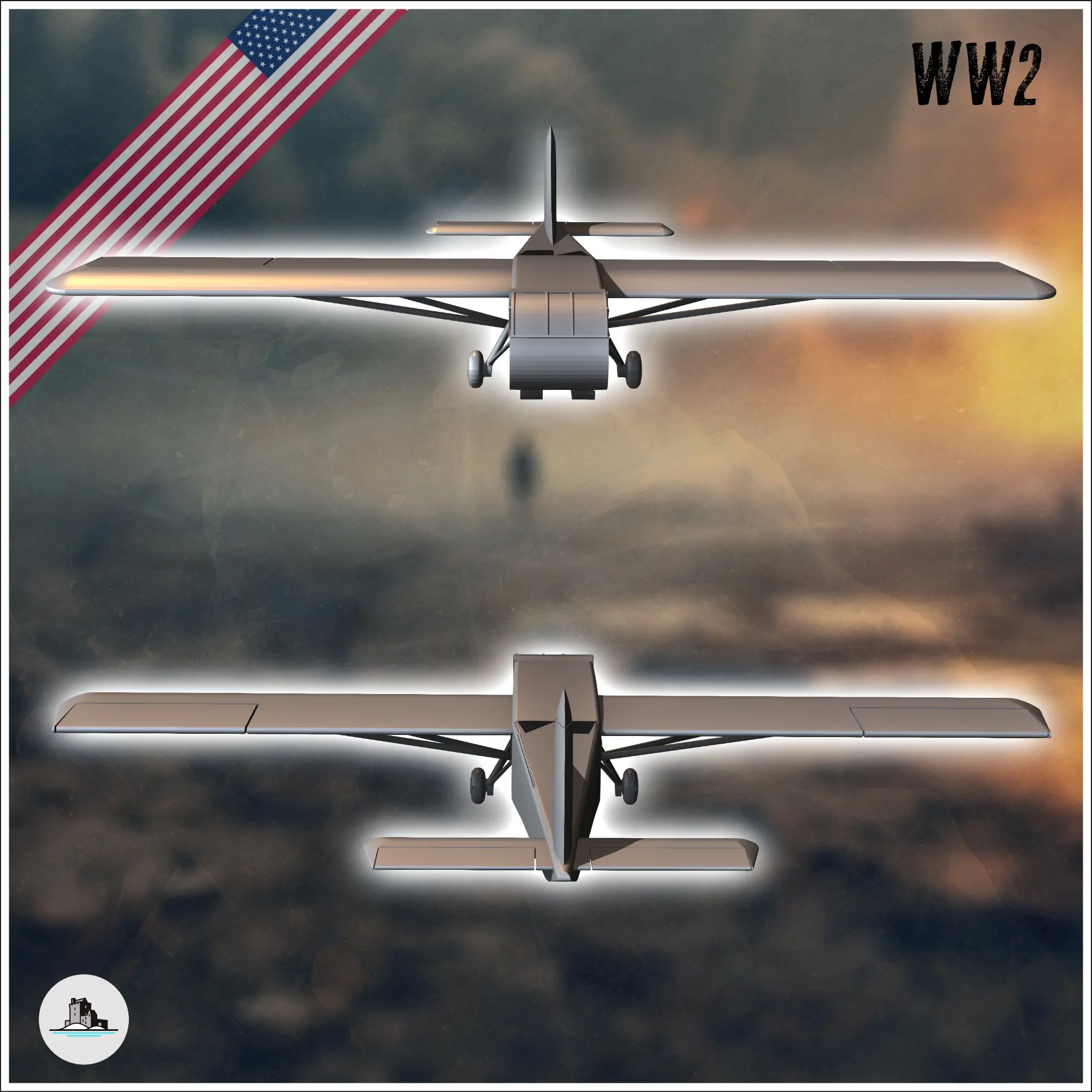 Waco CG-4 Hadrian US American troop cargo military glider  -