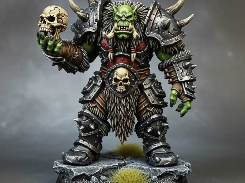 ORCO DE WORLD OF WARCRAFT CON CALAVERA EN LA MANO