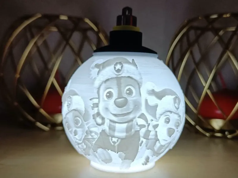 Boule Lithophane de Noël Pat' Patrouille