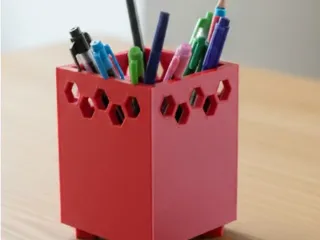 Geometric Hex-Pattern Desktop Organizer