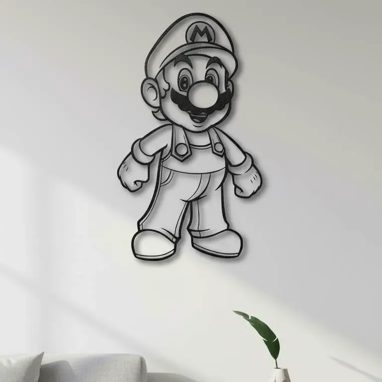 Super Plumber – Classic Mascot Silhouette