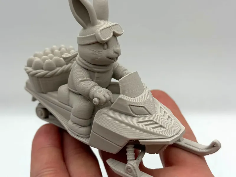 Easter Bunny Snowmobile Rider