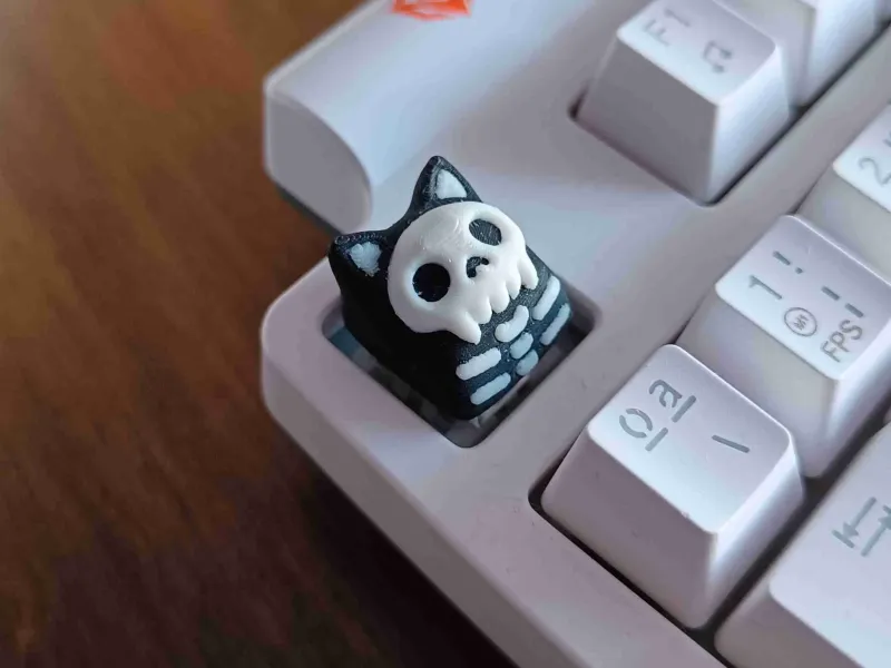 Catskull Halloween keycap - teclado mecánico