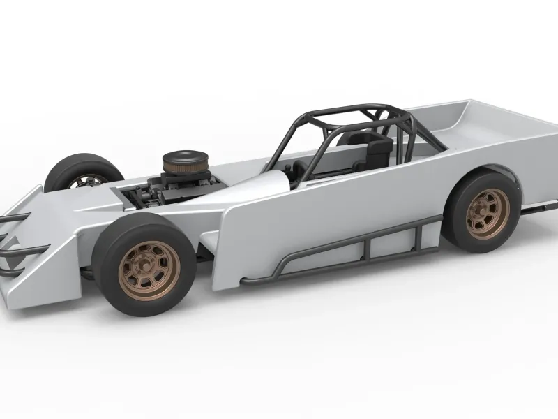 Small Block Supermodified Rennwagen Maßstab 1:25