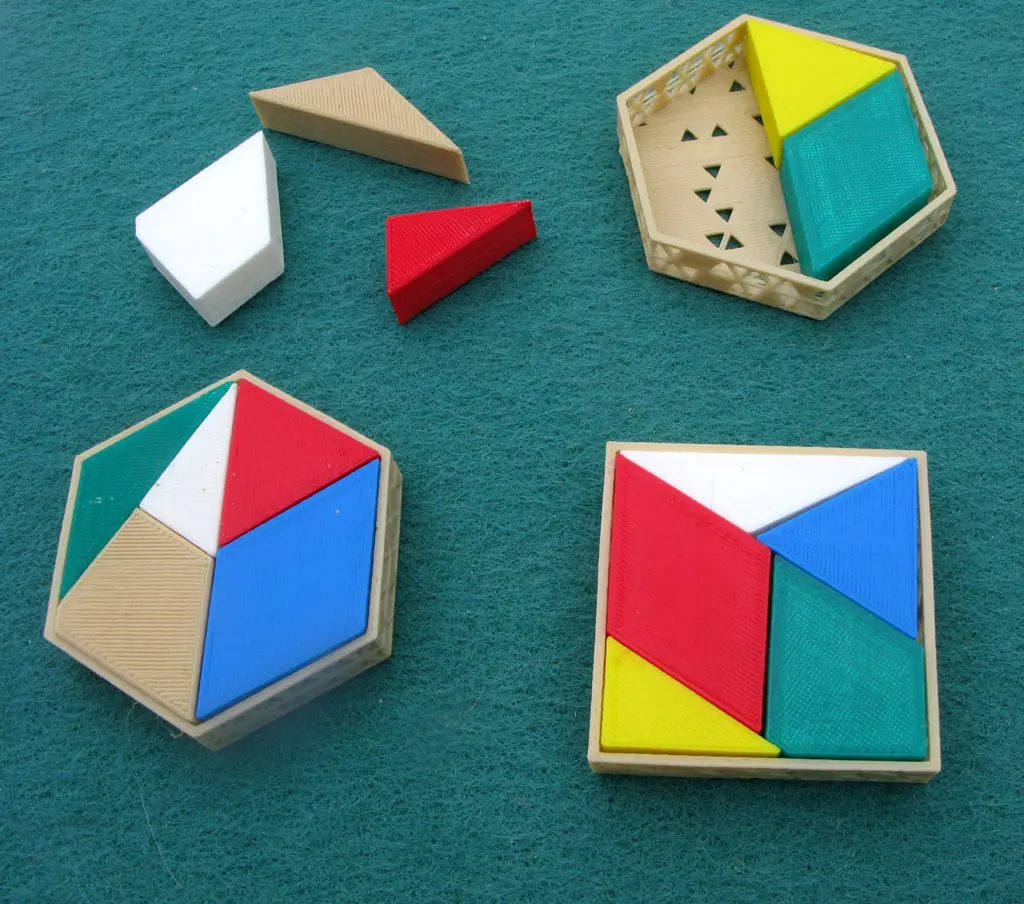  Sechseck in Quadrat Puzzle 