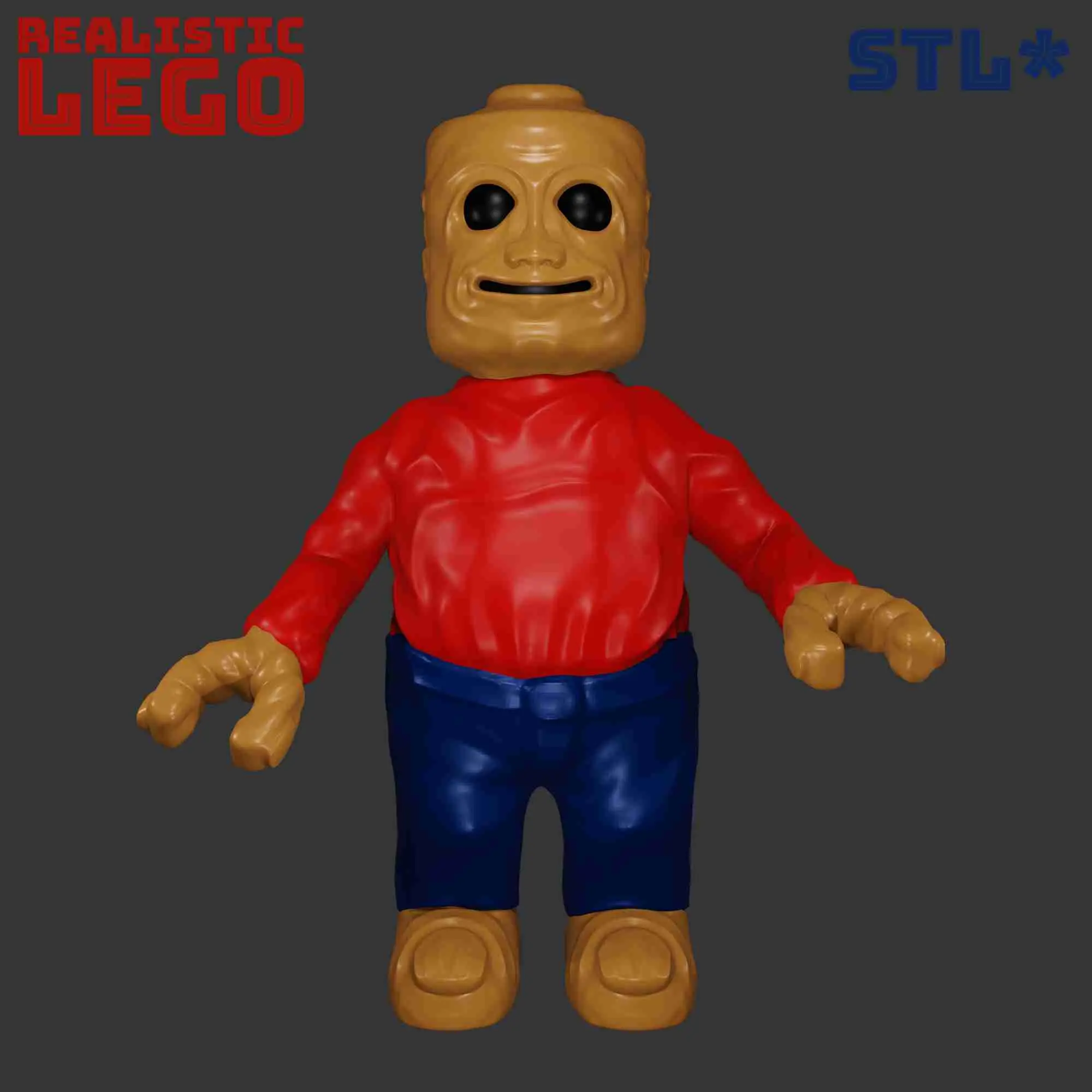 LEGO. HOMBRE LEGO REALISTA - MINIFIGURA ESPELUZNANTE. mODELO 3D