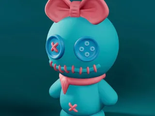Button Dolly Keychain