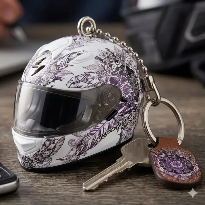 Llavero casco mujer