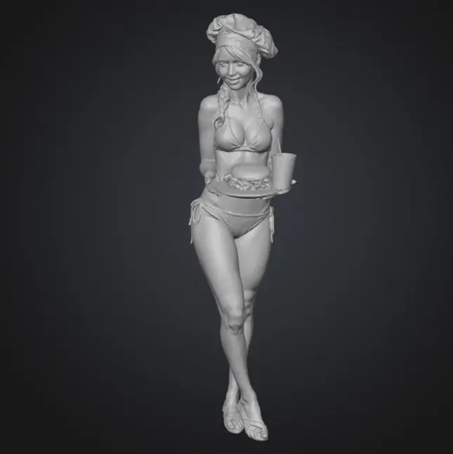 Bikini girl with burger