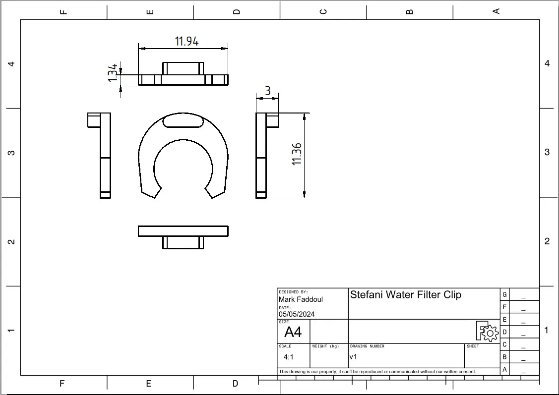 Stefani Water Filter C-Clip