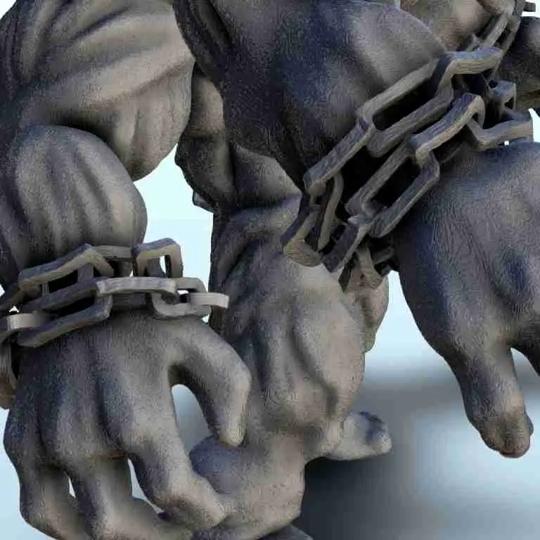 Other STL Download - Beast with four chained arms - figure dark ...