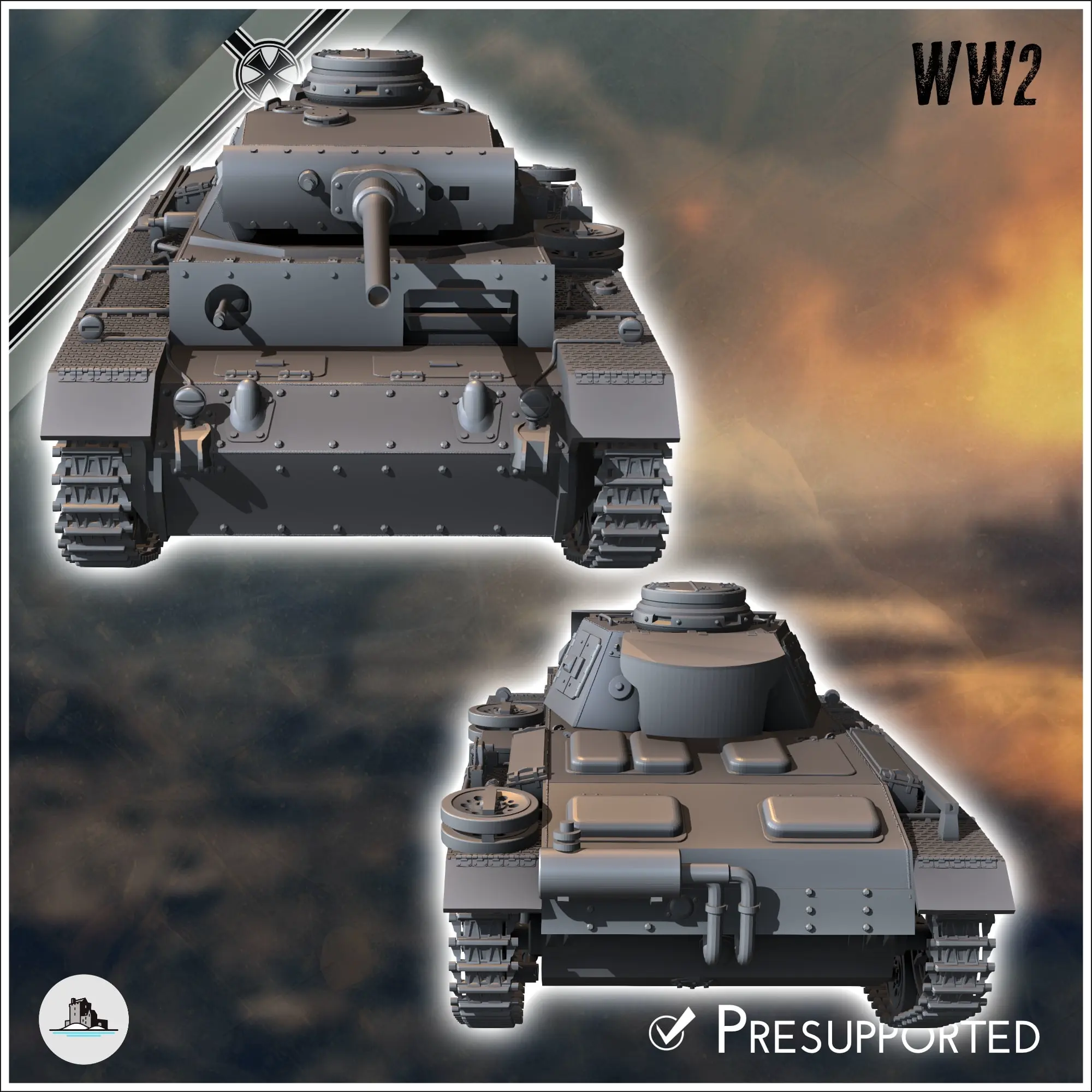 Panzer III Ausf. M - WW2 miniatures armor war flames world t