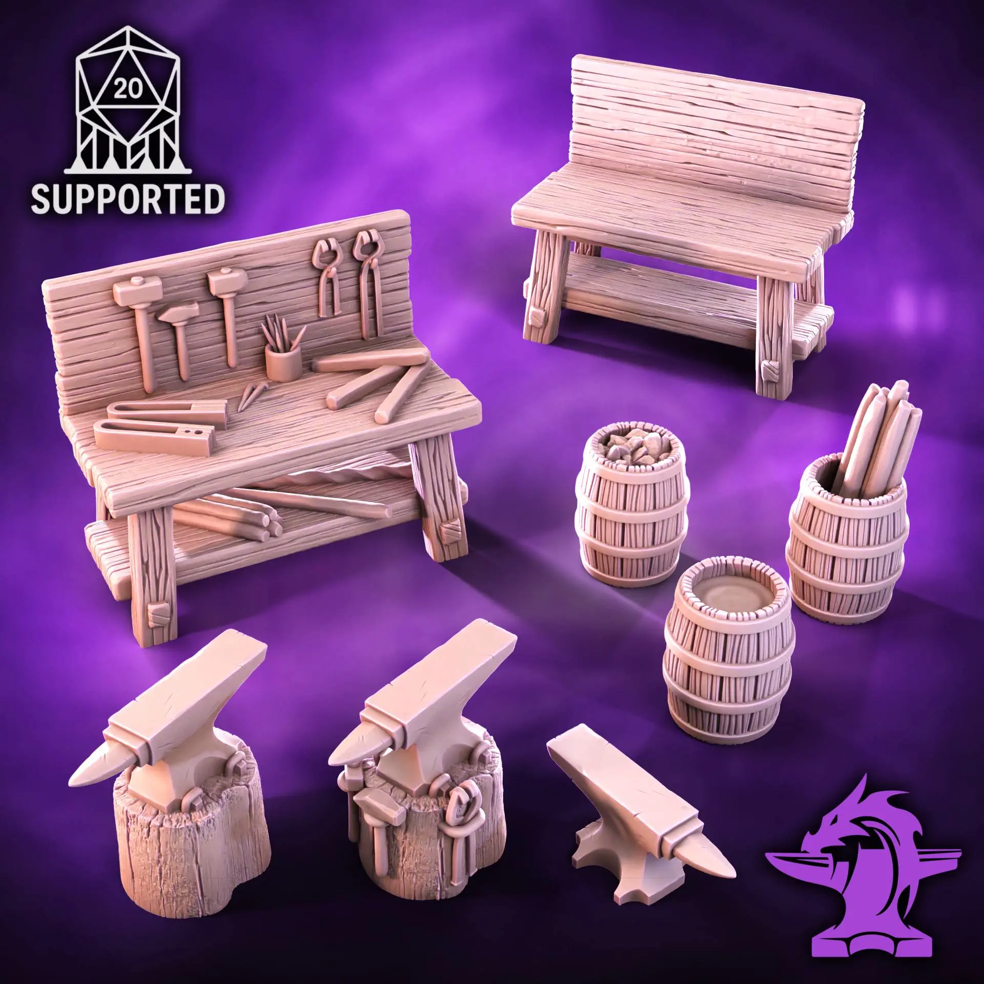 Blacksmith Anvil & Tools Scatter Scenery