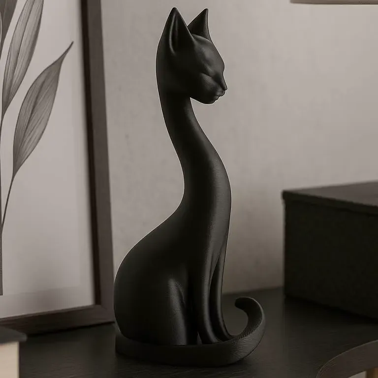 Elegant Cat Sculpture – Modern Home Decor