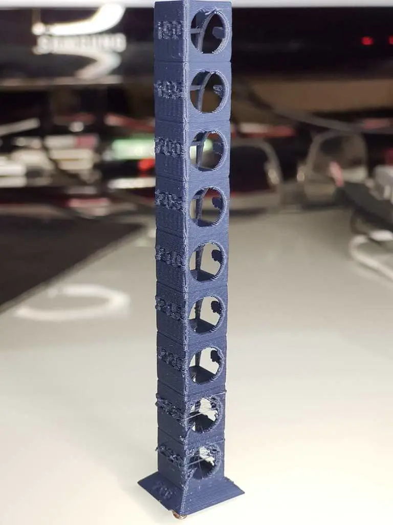 Temp tower PETG & PLA Test Temperatura 190-230 50min 3grammi