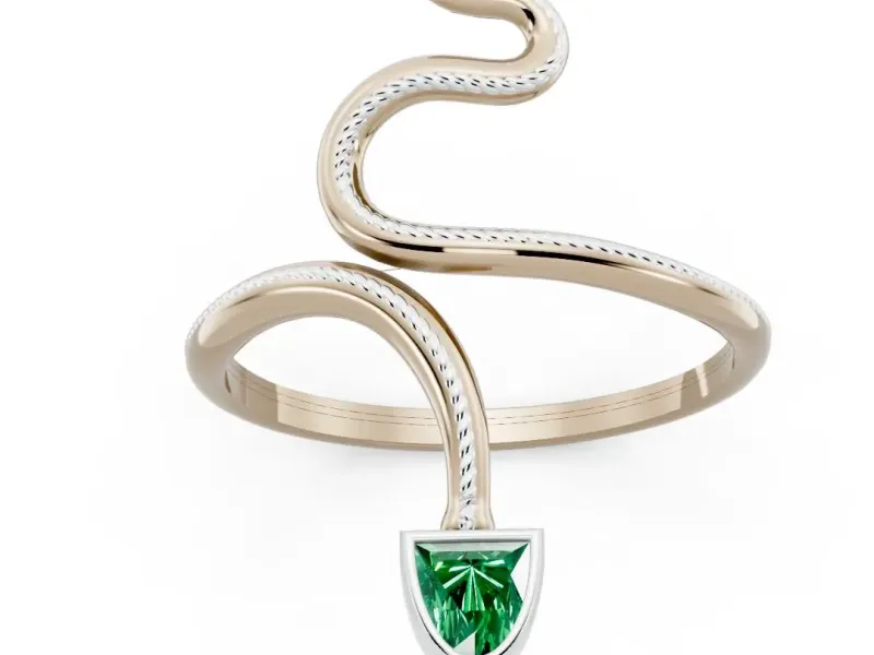 Calf cut Stone Head Snake Rope Ring