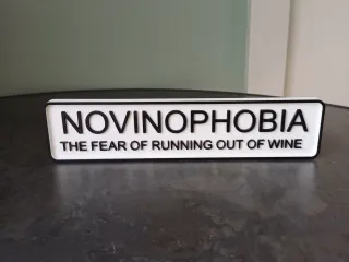 Novinophobia Sign – Funny Wine Lover Decor