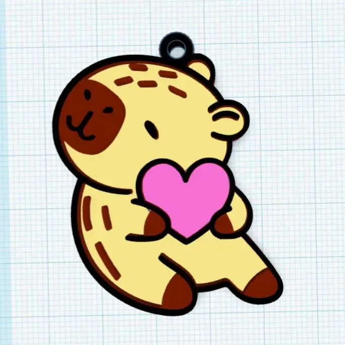 llavero capibara corazon