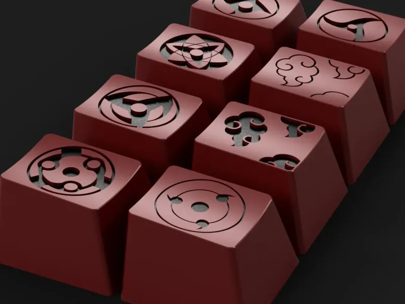 MANGEKYO SHARINGAN NARUTO THEMED ARTISAN KEYCAP SET