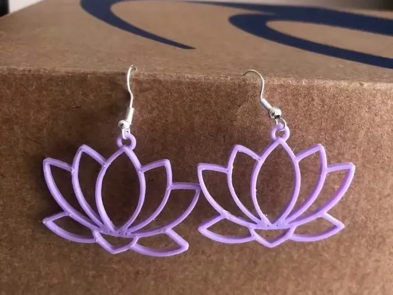 EARRING LOTUS FLOWER PENDANT