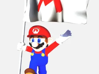 Mario and flag