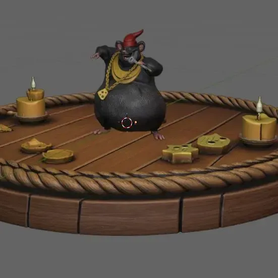 Biggie Cheese Barnyard STL – Mc Ratão Cartoon Mouse Rapper S