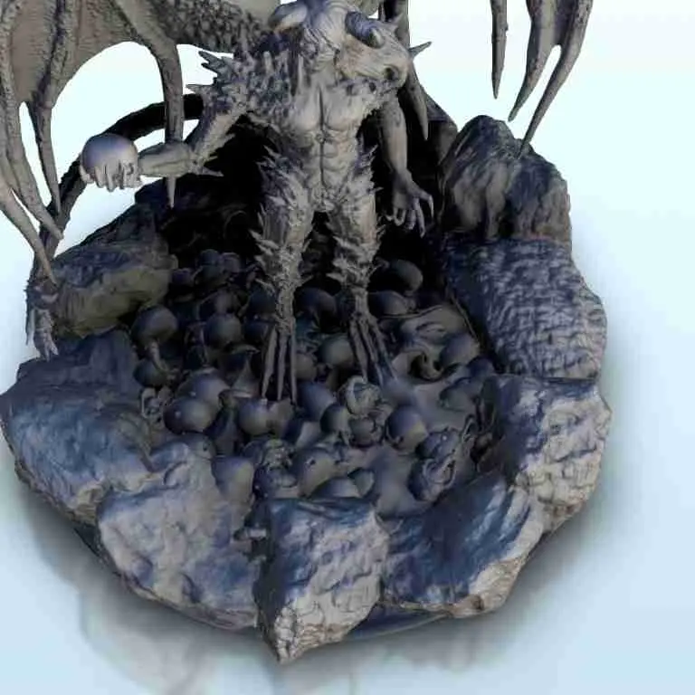 Demone alato con coda - figura dark miniature warhammer