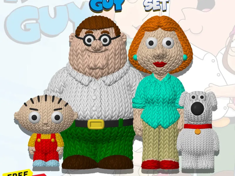 Buy 3 Models, Get 1 FREE! Family Guy - Toy Set knitted